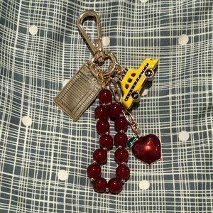 Chico's Yellow Taxi and Red Bead Keychain